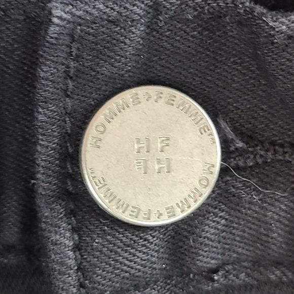 NWT HOMME + FEMME Men's (40) Black Comfort Stretch Tapered Denim Jeans --$150 - Picture 3 of 11